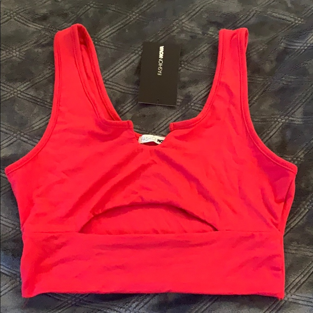 Red fashion nova crop top
